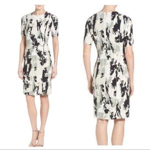 Hugo Boss Black and White Abstract Dress